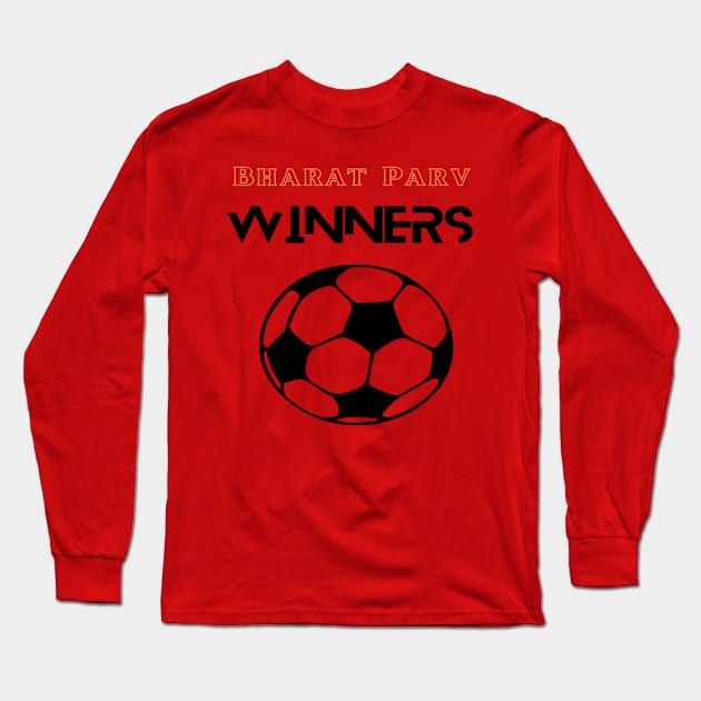 Bharat Parv - Football Winners Long Sleeve T-Shirt by Bharat Parv